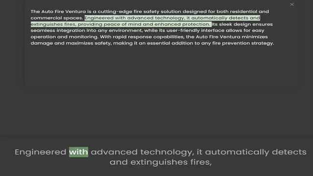 Video thumbnail for commercial spaces. Engineered with advanced technology, it automatically detects and extinguishes fires, providing peace of mind and enhanced protection. Its sleek design ensures seamless integration into any environment, while its us