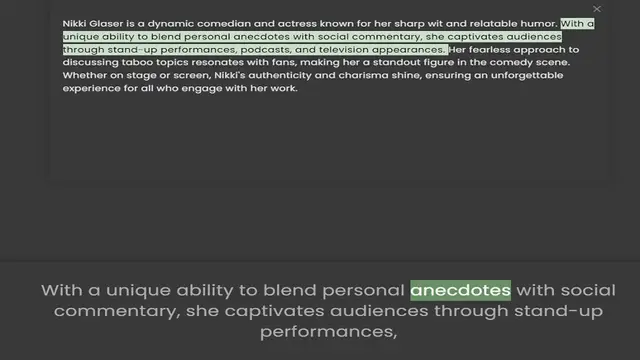 Video thumbnail for unique ability to blend personal anecdotes with social commentary, she captivates audiences through stand-up performances, podcasts, and television appearances. Her fearless approach to discussing taboo topics resonates with fans, making