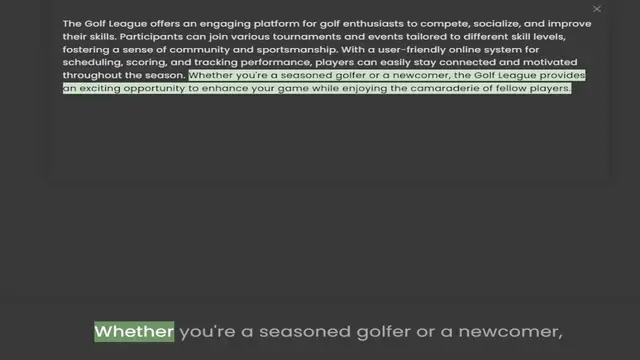 Video thumbnail for their skills. Participants can join various tournaments and events tailored to different skill levels, fostering a sense of community and sportsmanship. With a user-friendly online system for scheduling, scoring, and tracking performance,