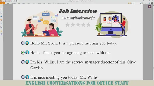 'Video thumbnail for Job Interview - English Conversations for Office Staff'