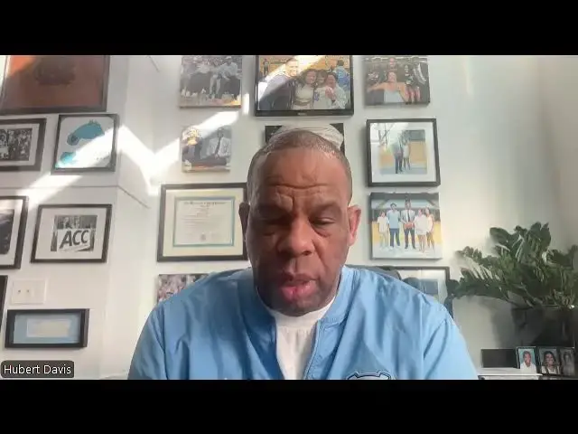 'Video thumbnail for #UNC coach Hubert Davis at weekly ACC Zoom press conference'