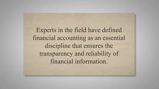 Video thumbnail for Definition of Financial Accounting by Experts