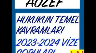 Video thumbnail for Hukukun Temel Kavramları 2023-2024 Vize Soruları