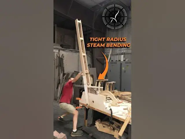 Video thumbnail for Steam bending 1.5" thick walnut to a tight radius.