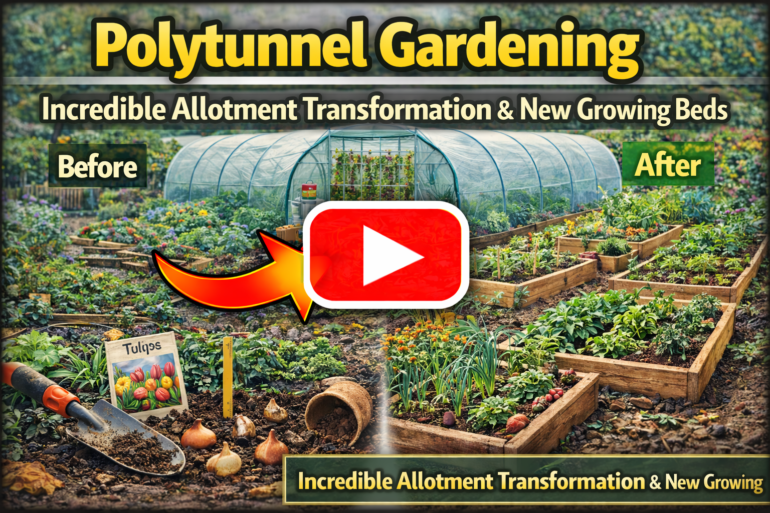 Video thumbnail for Polytunnel Gardening | Incredible Allotment Transformation & New Growing Beds