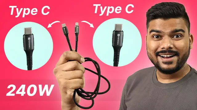 Video thumbnail for 240W Type C to Type C Fast Charging Cable | Portronics Konnect 240C Review