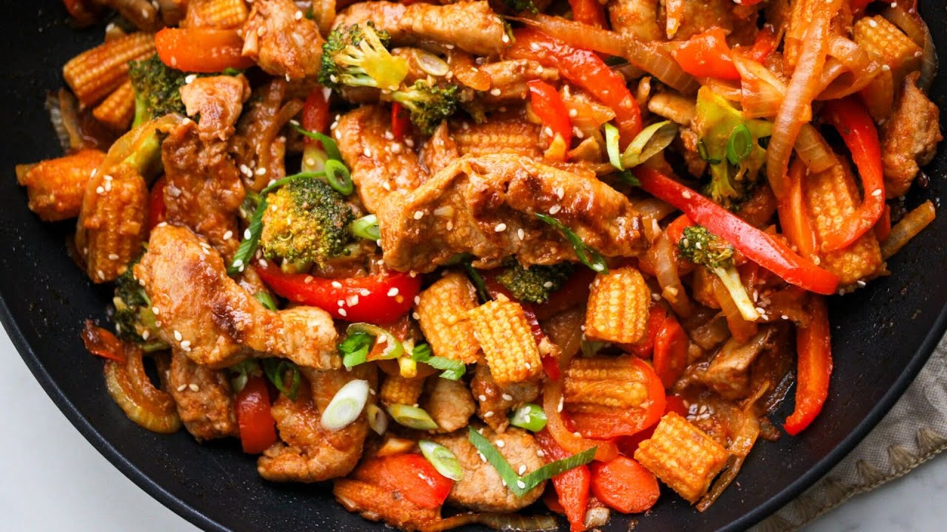 Video thumbnail for Sweet And Spicy Pork Stir-Fry Recipe