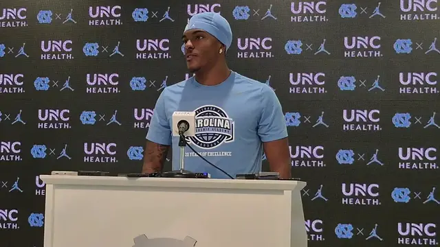 'Video thumbnail for Video: #UNC press conference with WR Jordan Shipp, QB Gio Lopez and DB Thaddeus Dixon.'