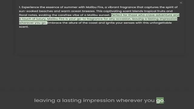 Video thumbnail for sun-soaked beaches and warm ocean breezes. This captivating scent blends tropical fruits and floral notes, evoking the carefree vibe of a Malibu sunset. Perfect for those who crave adventure and a touch of luxury, Malibu Fire is your go-t