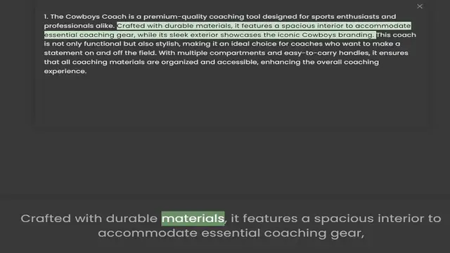 Video thumbnail for professionals alike. Crafted with durable materials, it features a spacious interior to accommodate essential coaching gear, while its sleek exterior showcases the iconic Cowboys branding. This coach is not only functional but also stylis
