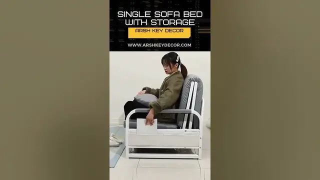 Video thumbnail for Single Sofa Bed with Storage | Space Saving Furniture #shorts