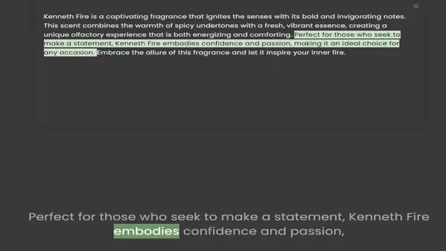 Video thumbnail for This scent combines the warmth of spicy undertones with a fresh, vibrant essence, creating a unique olfactory experience that is both energizing and comforting. Perfect for those who seek to make a statement, Kenneth Fire embodies confide