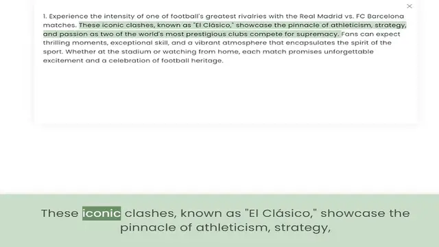 Video thumbnail for matches. These iconic clashes, known as El Clásico, showcase the pinnacle of athleticism, strategy, and passion as two of the world's most prestigious clubs compete for supremacy. Fans can expect thrilling moments, exceptional skill, and