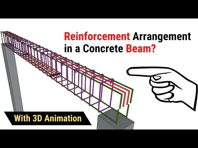 Video thumbnail for Reinforcement arrangement in a concrete beam with 3d animation | Beam reinforcement details | Civil