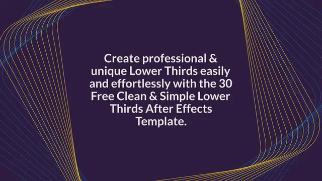 Video thumbnail for 30 Free Clean & Simple Lower Thirds After Effects Template