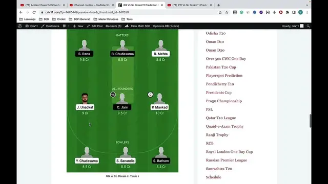 Video thumbnail for GG vs SL Dream11 Prediction GG vs SL Dream11 Team GG vs SL Dream11 Team Today Playing 11