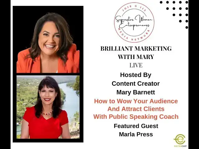Video thumbnail for 306.  How To Wow Your Audience And Attract Clients With Public Speaking Coach Marla Press
