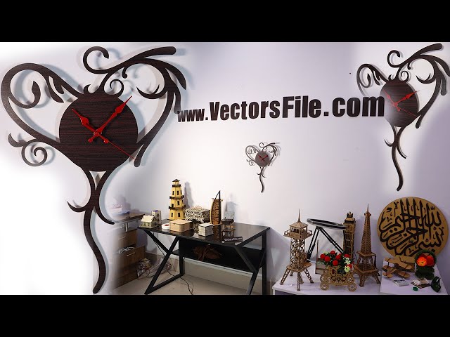 Video thumbnail for Laser Cut MDF Love Heart Wall Clock Design By VectorsFile.com
