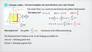 'Video thumbnail for Extremwert Rechteck Parabel'