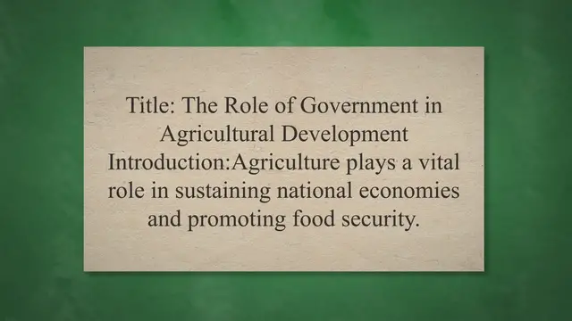 'Video thumbnail for Role of Government in Agricultural Development'