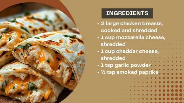 Video thumbnail for Cheesy Garlic Chicken Wraps
