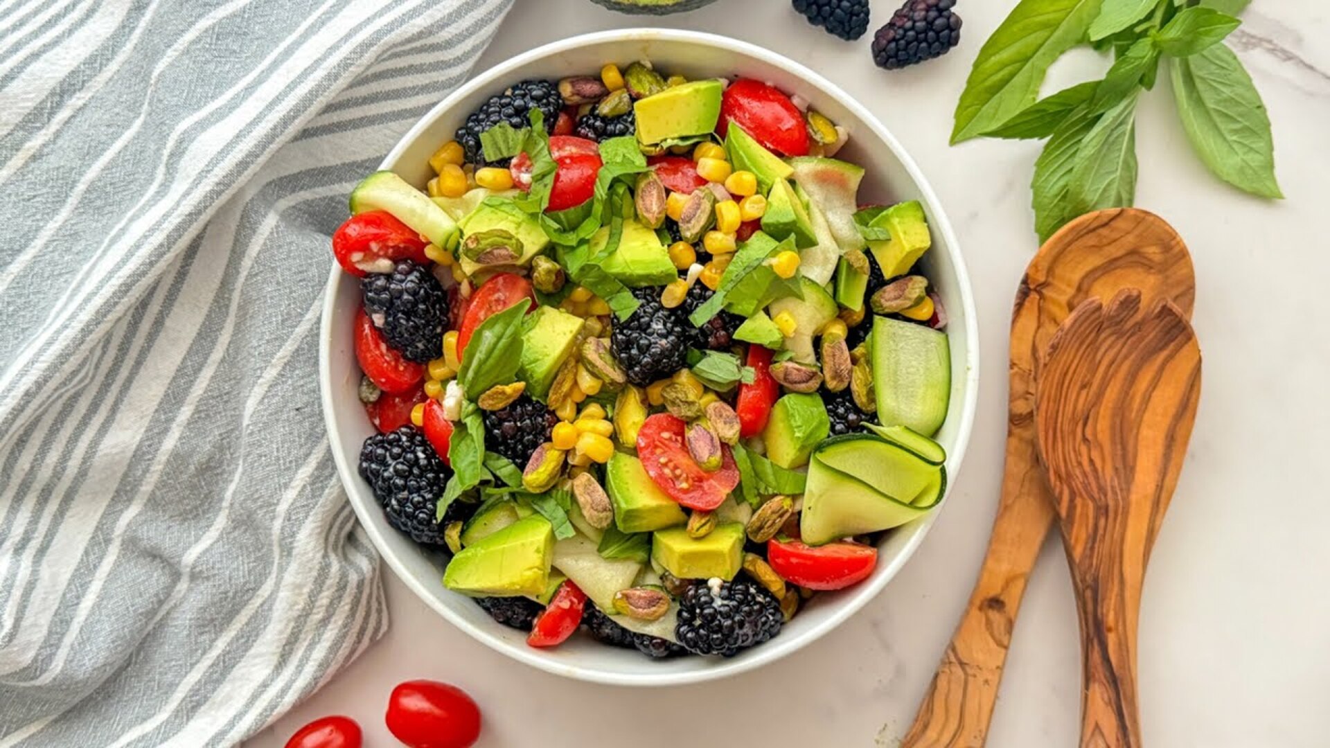 Video thumbnail for Summer Tomato And Blackberry Salad Recipe