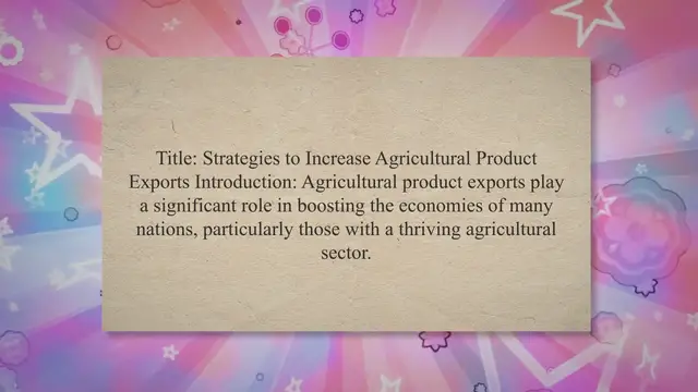 Video thumbnail for Strategies to Increase Agricultural Product Exports