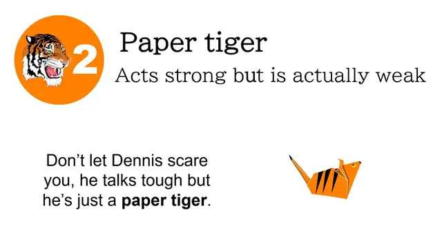Video thumbnail for Common Idiom “Paper Tiger” Meaning in American English