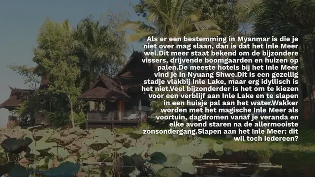 Video thumbnail for SLAPEN AAN HET INLE MEER BIJ INLE PRINCESS RESORT