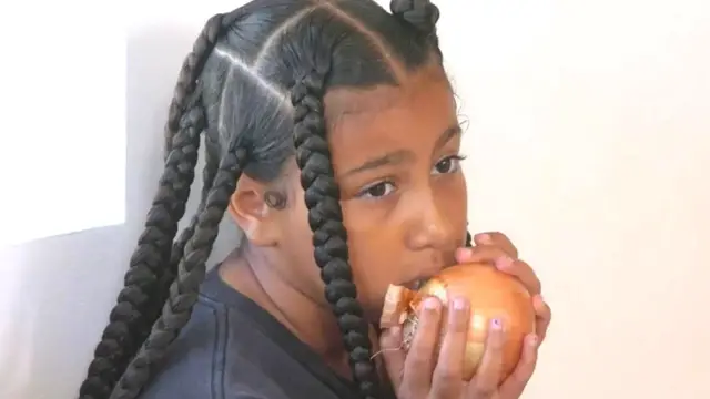 'Video thumbnail for The Unusual Thing North West Was Caught Eating'