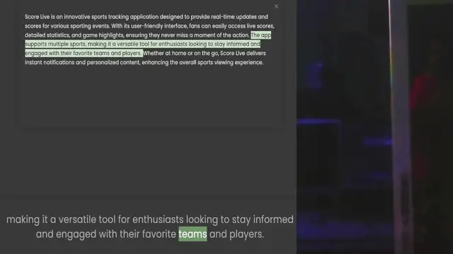 Video thumbnail for scores for various sporting events. With its user-friendly interface, fans can easily access live scores, detailed statistics, and game highlights, ensuring they never miss a moment of the action. The app supports multiple sports, making