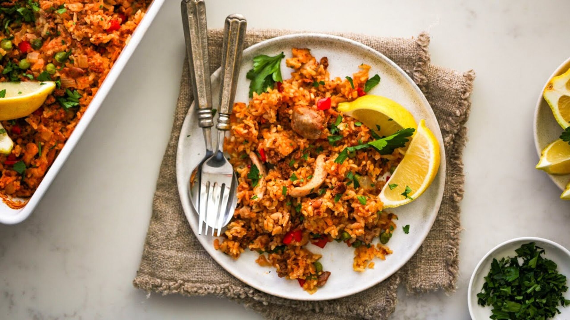 Video thumbnail for Spanish Paella-Ish Chicken Casserole Recipe