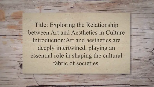 Video thumbnail for Relationship between art and aesthetics in culture