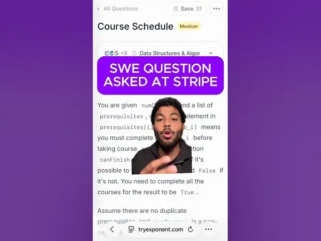 Video thumbnail for SWE question at Stripe!