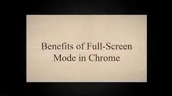'Video thumbnail for How to Full Screen using Google Chrome on any Device'
