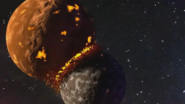 Video thumbnail for First recording of an exoplanet collision, caused the star to darken for about 900 days