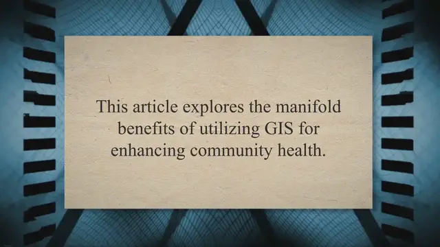 Video thumbnail for Benefits of GIS for Community Health