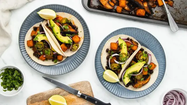 'Video thumbnail for Mushroom And Butternut Squash Tacos Recipe'