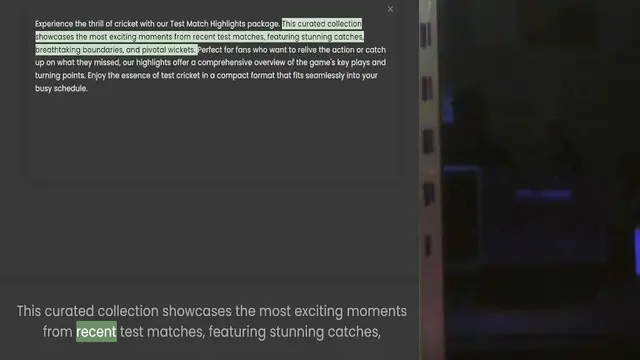 Video thumbnail for showcases the most exciting moments from recent test matches, featuring stunning catches, breathtaking boundaries, and pivotal wickets. Perfect for fans who want to relive the action or catch up on what they missed, our highlights offer a