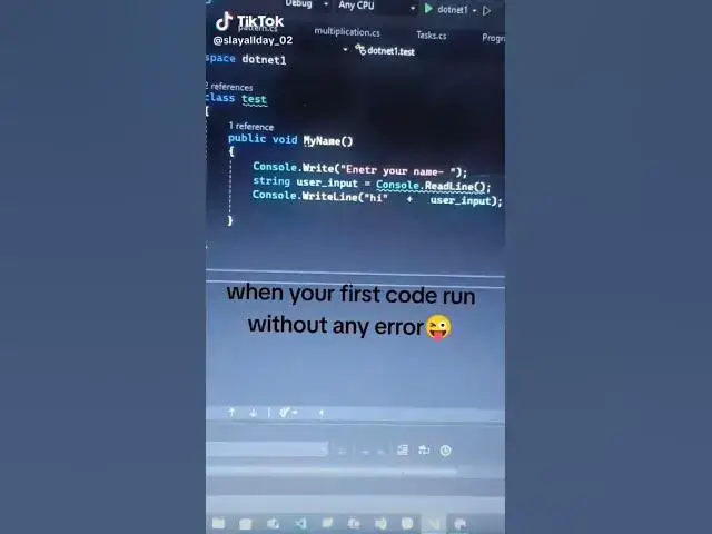 Video thumbnail for #when code run without error#I am so telented#coders#happines