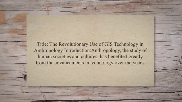 Video thumbnail for Use of GIS technology in anthropology