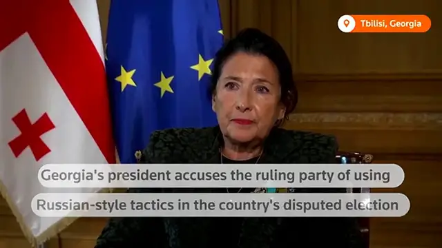 Video thumbnail for Georgian president says Russian methodology used in disputed election
