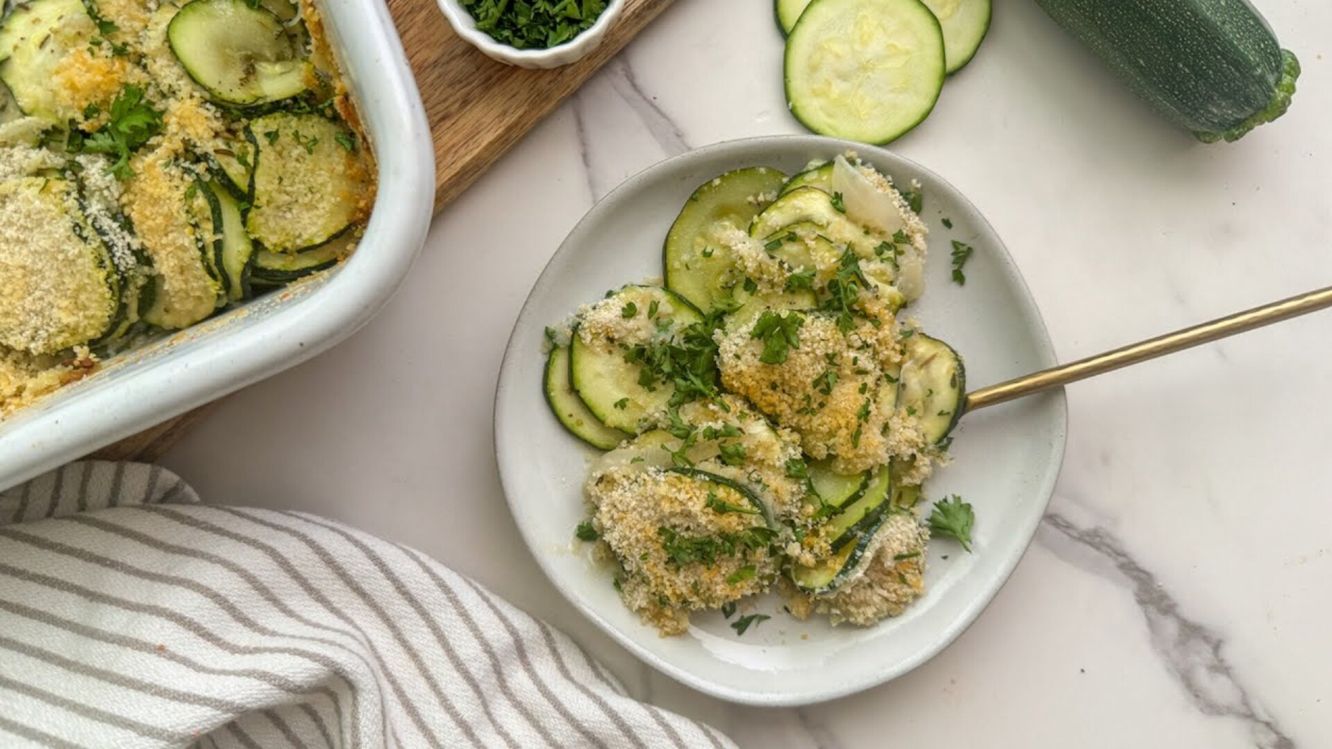 Video thumbnail for Simple Zucchini Gratin Recipe