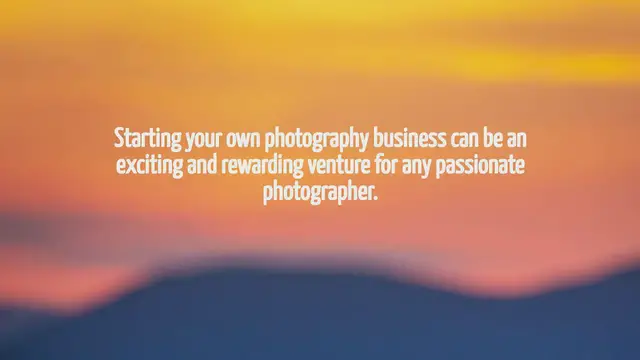 Video thumbnail for How To Start Your Own Photography Business