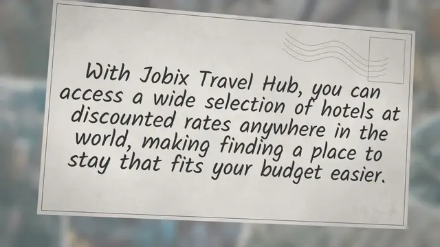 'Video thumbnail for Maximizing Your Travel Budget: A Guide to Finding Affordable Accommodation with Jobix Travel Hub'