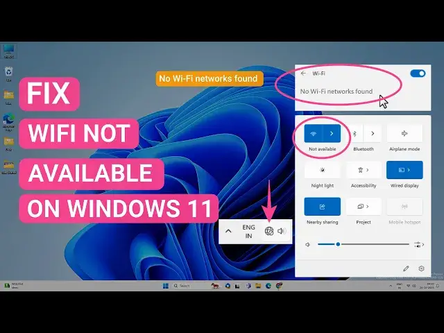 Video thumbnail for Fix Wifi Not Available Or No Wi-Fi Networks Found on Windows 11