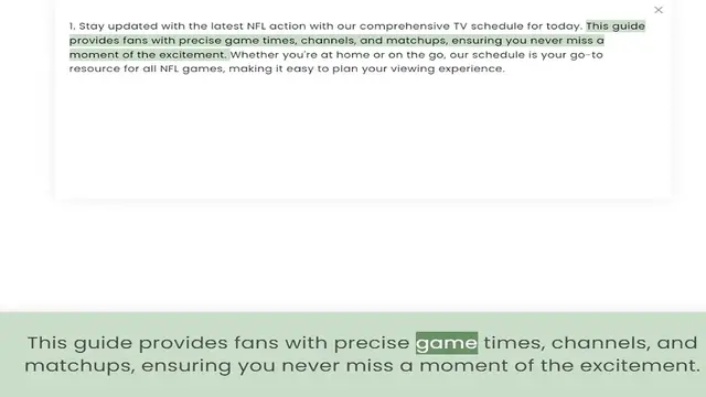 Video thumbnail for provides fans with precise game times, channels, and matchups, ensuring you never miss a moment of the excitement. Whether you're at home or on the go, our schedule is your go-to resource for all NFL games, making it easy to plan your vie