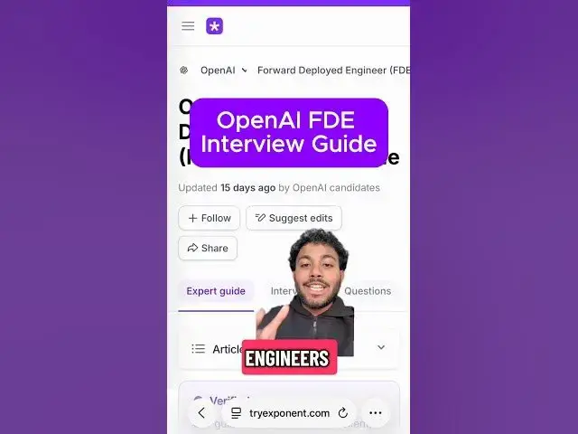 Video thumbnail for OpenAI FDE Interview Guide!