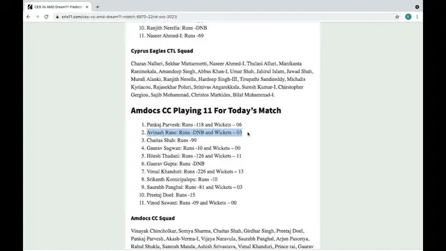 Video thumbnail for CES vs AMD Dream11 Prediction CES vs AMD Dream11 Team CES vs AMD Dream11