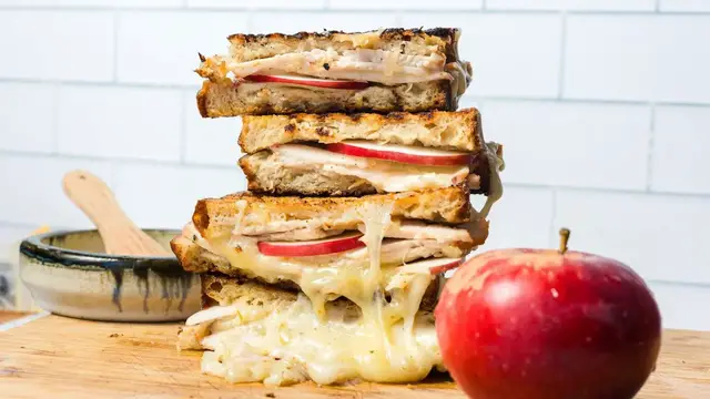 'Video thumbnail for This Apple Turkey Cheddar Sandwich Is Sweet, Savory, And Perfect For Fall'